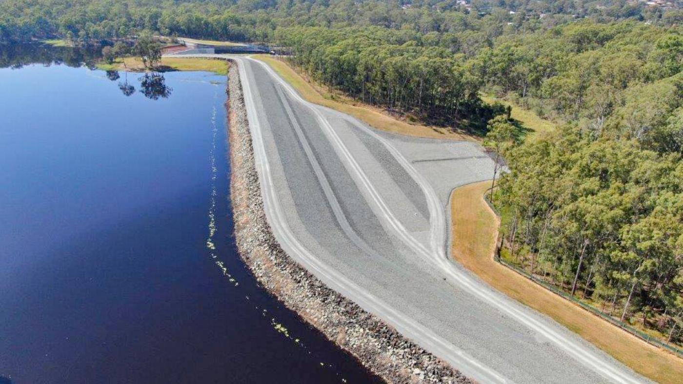 Spillway works now completed at Sideling Creek Dam Seqwater